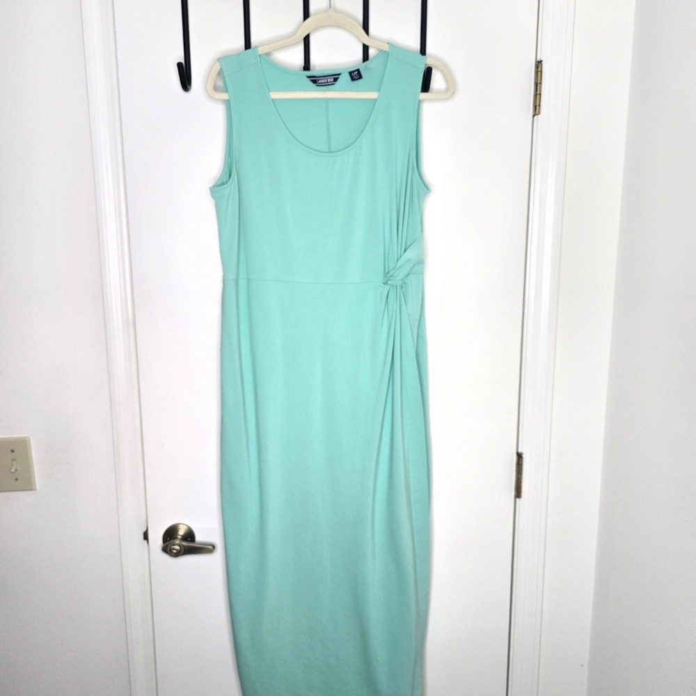 Lands' End Mint Green Sleeveless Maxi Dress Large Petite